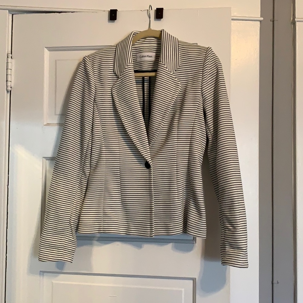 Calvin Kline fitted striped blazer